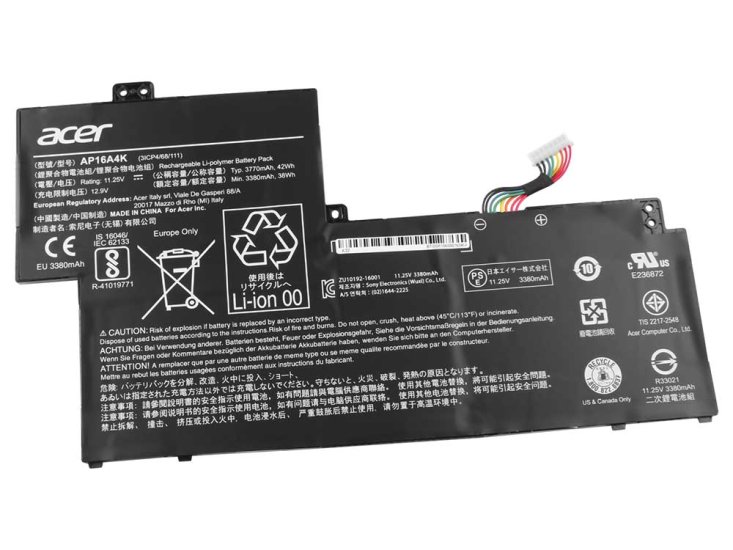 Originale Acer 3ICP4/68/111 Batteria 42Wh 3770mAh 3-Cell - Clicca l'immagine per chiudere