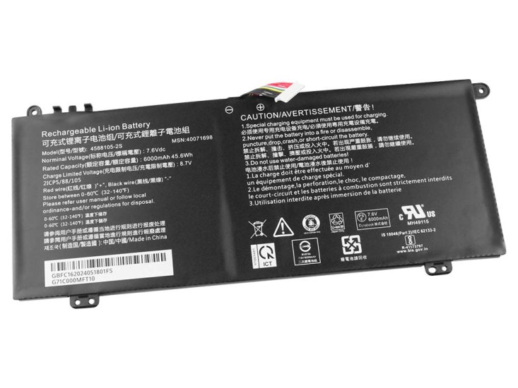 Originale 6000mAh 45.6Wh 2-Cell Toshiba 4588105-2S Batteria - Clicca l'immagine per chiudere