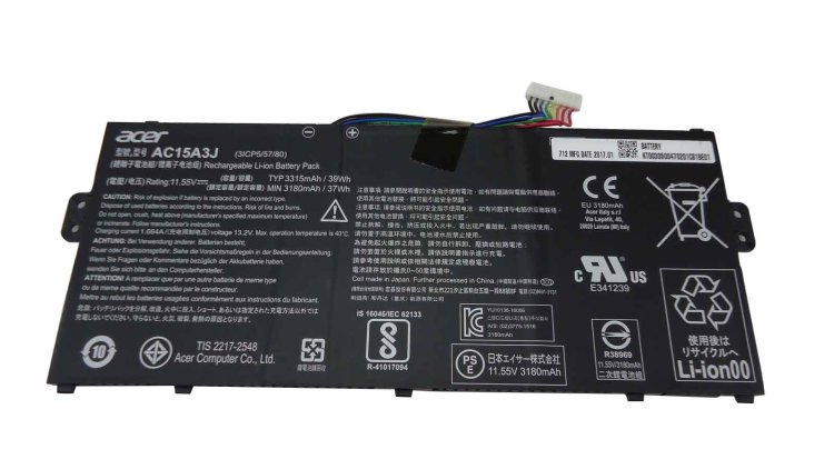 Originale Acer AC15A3J Batteria 39Wh 3315mAh 3-Cell - Clicca l'immagine per chiudere