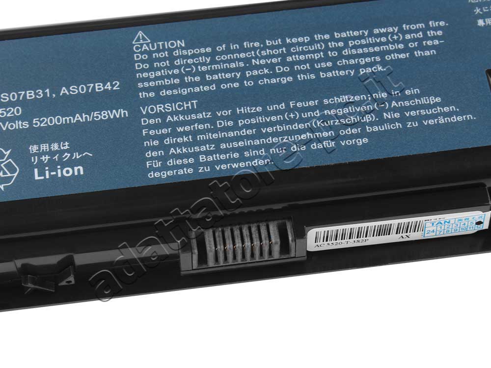 Batteria Acer BT.00603.033 5200mah 6-Cell