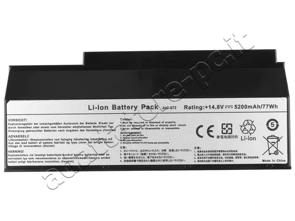 5200mAh Batteria Asus A42-G73 G73-52 07G016DH1875 G53JH