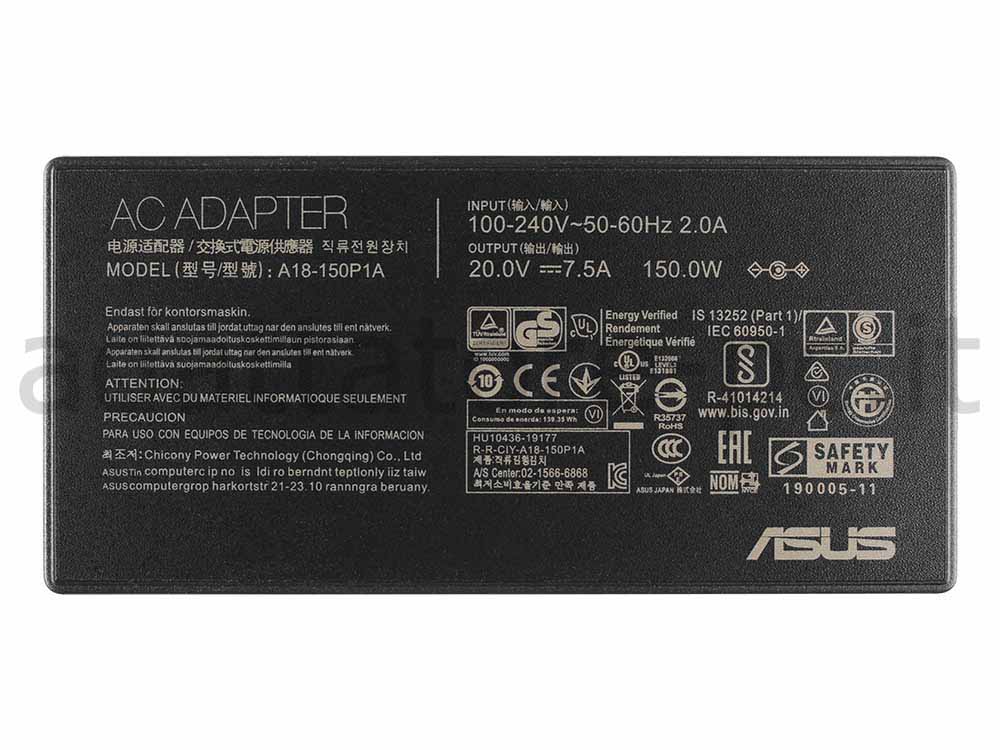 Originale 150W Asus A18-150P1A 4.5mm*3.0mm Alimentatore Adattatore + Cavo