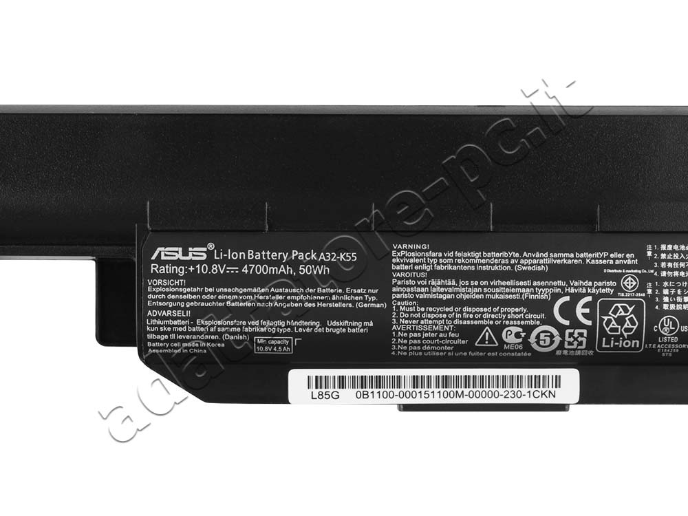 Asus A32-K55 Batteria 5200mAh 6Cell