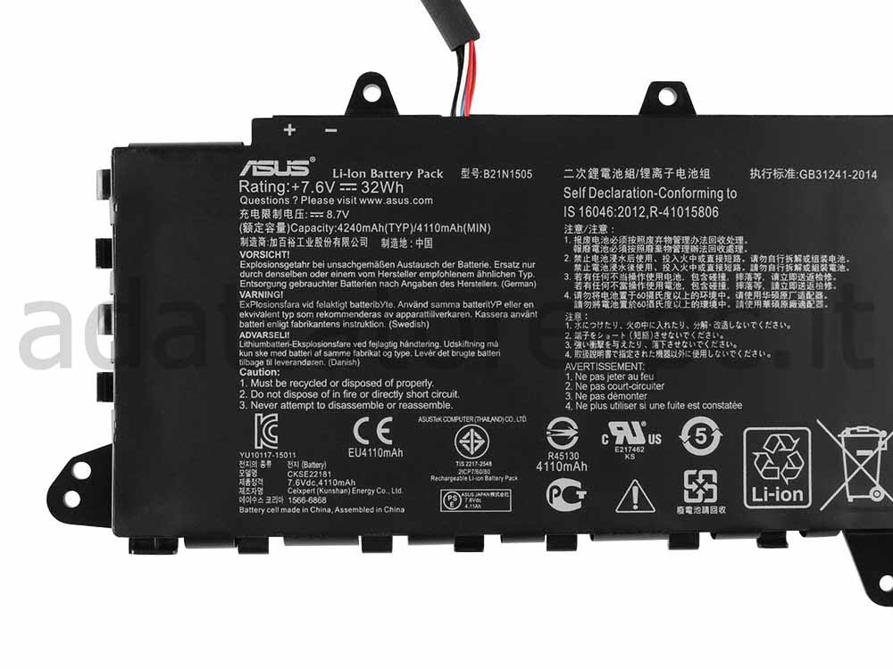 Originale 32Wh 4110mAh 2 Cell Batteria Asus EeeBook E402MA-WX0003T