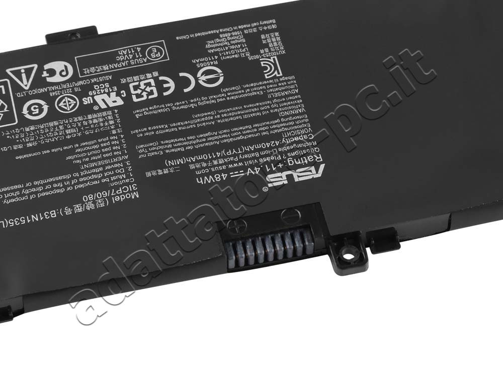 Originale 4110mAh 48Wh 3 Cell Batteria per Asus B31N1535