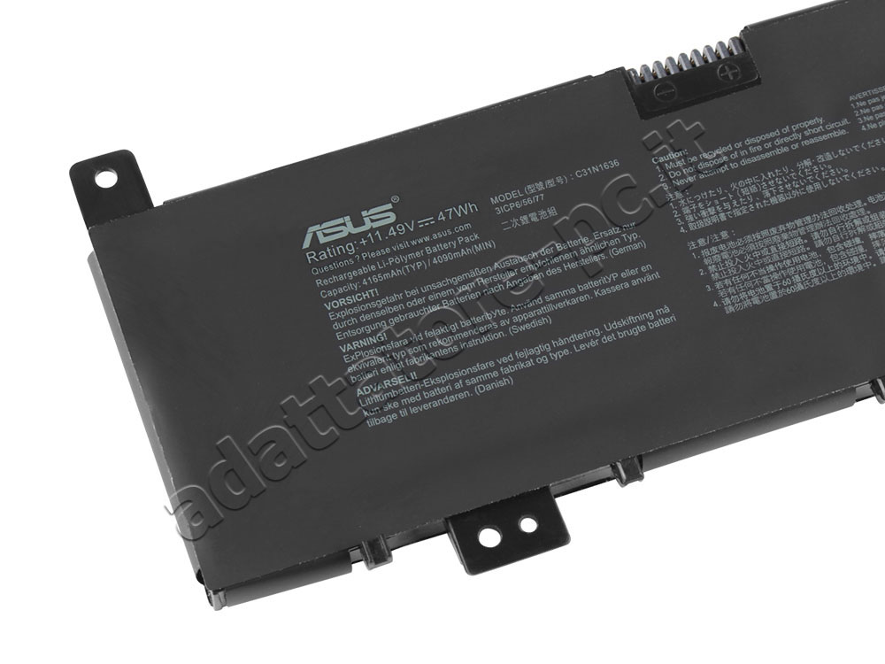 Originale 4165mAh 47Wh 3-Cell Asus C31N1636 Batteria