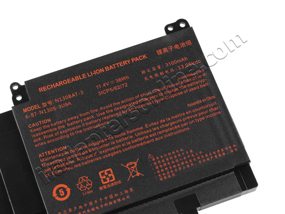 3100mAh 36Wh 3-Cell Schenker Slim 13-L17svt (10504468) (N130WU) Batteria