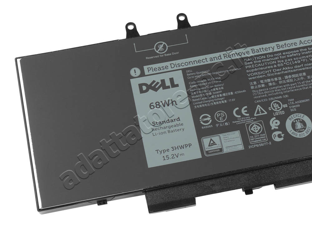 Originale 4250mAh 68Wh 4-Cell Batteria Dell 3HWPP