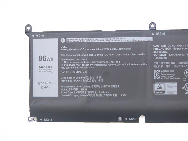 Originale 7167mAh 86Wh Dell Alienware m16 R1 P124F P124F001 Batteria