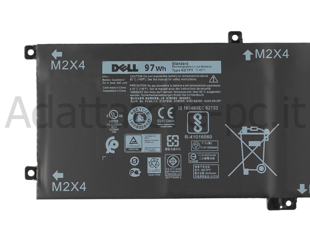 Originale Dell GPM03 06GTPY 6GTPY Batteria 97Wh