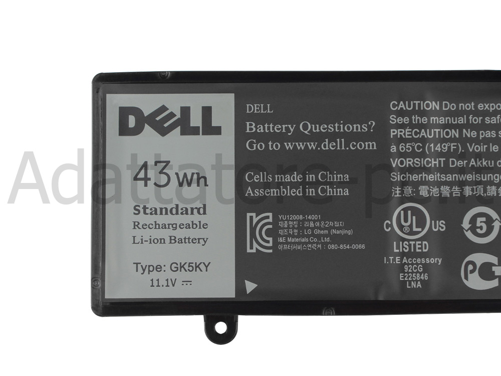 Originale 43Wh 3 Cell Batteria Dell Inspiron 11 3157