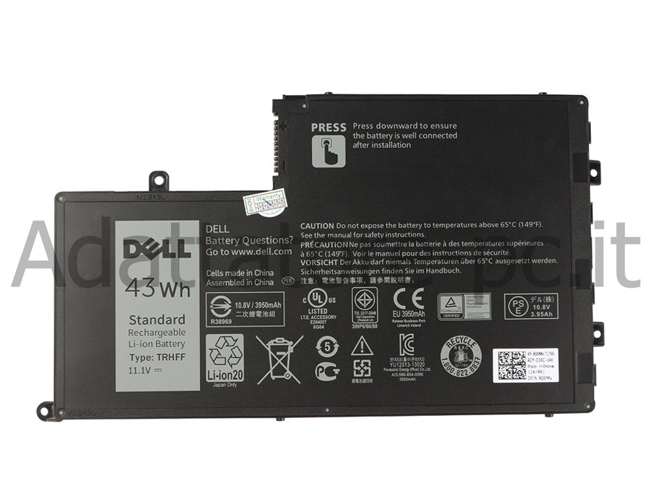 Originale 43Wh 3800mAh 3 Cell Batteria Dell 9HRXJ