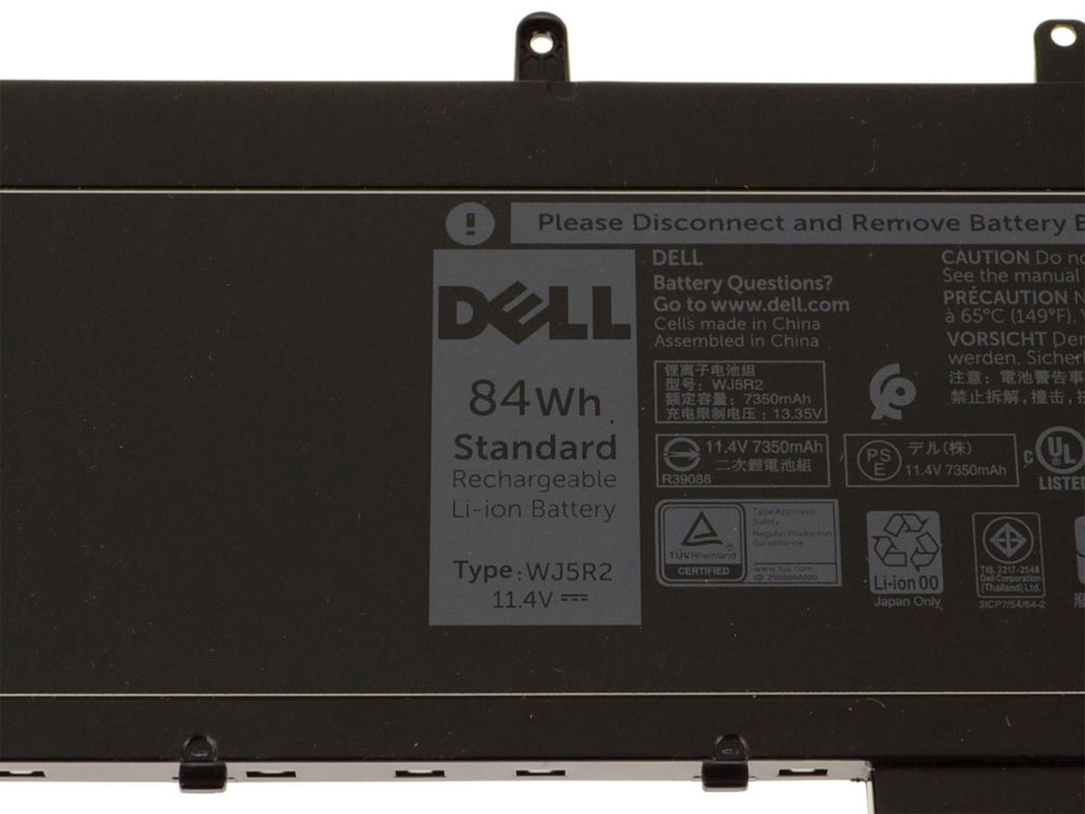 Originale Dell 0WJ5R2 WJ5R2 Batteria 84Wh