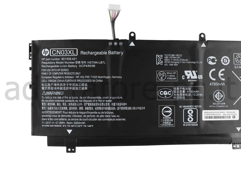 5020mAh 57.9Wh 3-Cell HP ENVY 13-ab002ng 13-ab015nb Batteria