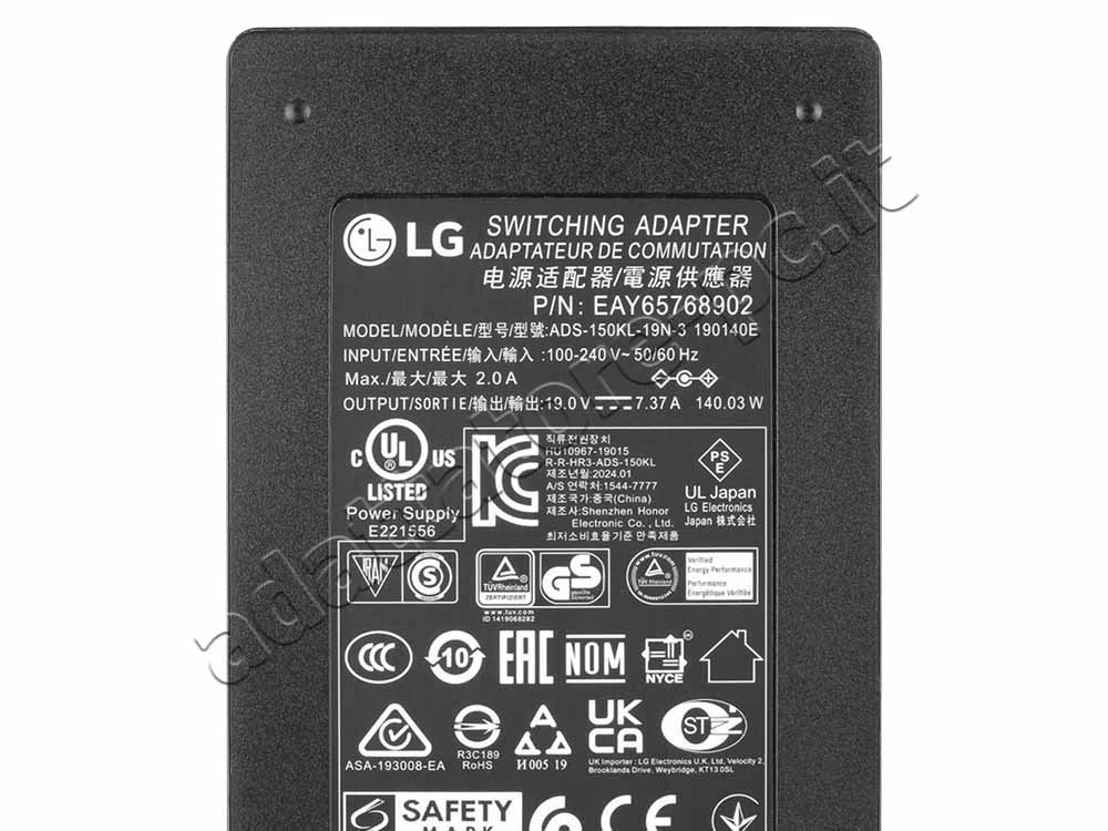 Originale 140W LG A16-140P1A 27BK85U-W Alimentatore Adattatore + Cavo