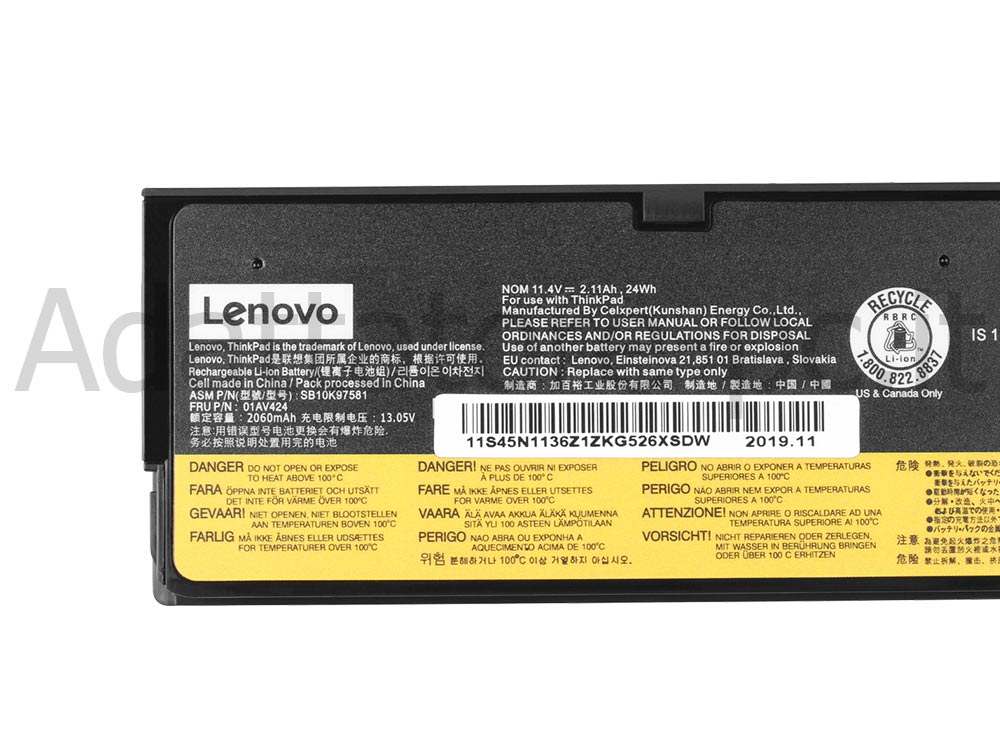 Originale Lenovo 01AV424 Batteria 24Wh 2100mAh