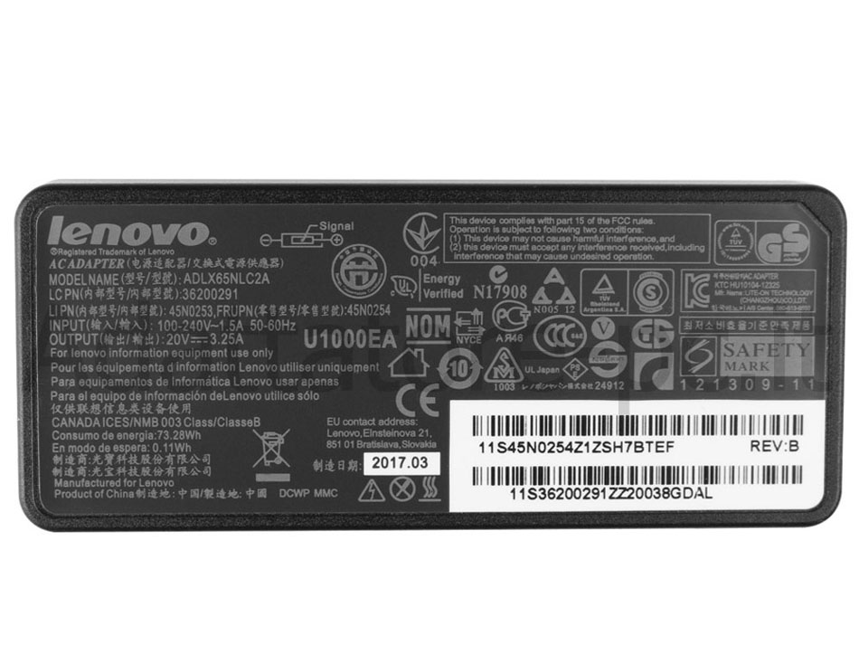 Originale Alimentatore Lenovo ThinkPad Edge E430c 3365-6WU 65W + Cavo