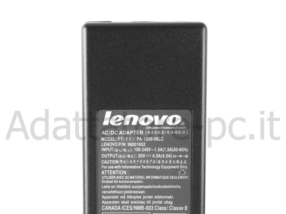 Originale Alimentatore Lenovo IdeaPad Z500 Touch 59372437 90W + Cavo