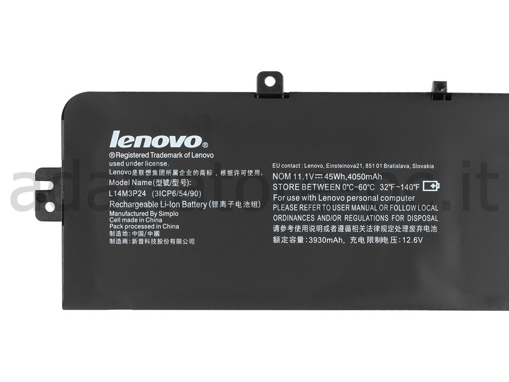 Originale 45Wh 4050mAh 3 Cell Batteria Lenovo 5B10H52788