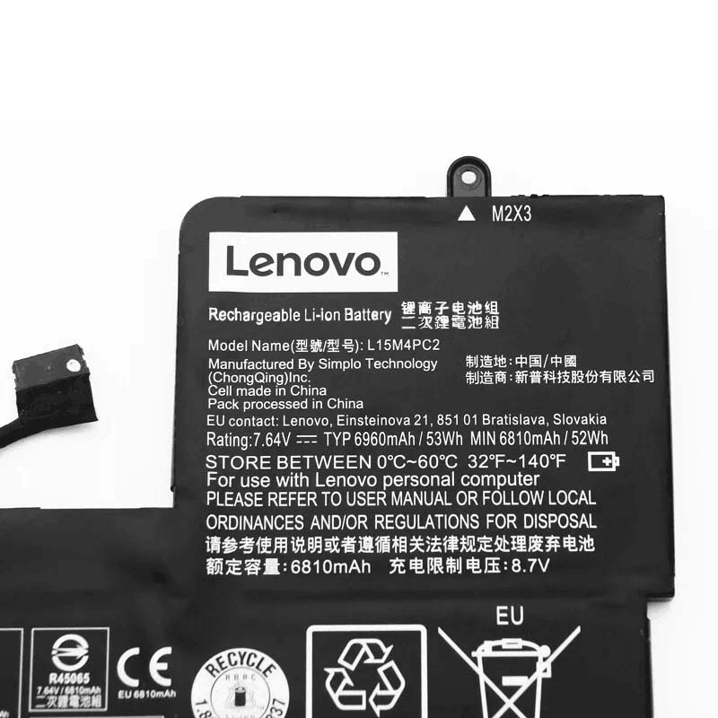 Originale Lenovo 5B10K90802 Batteria 52Wh 6960mAh