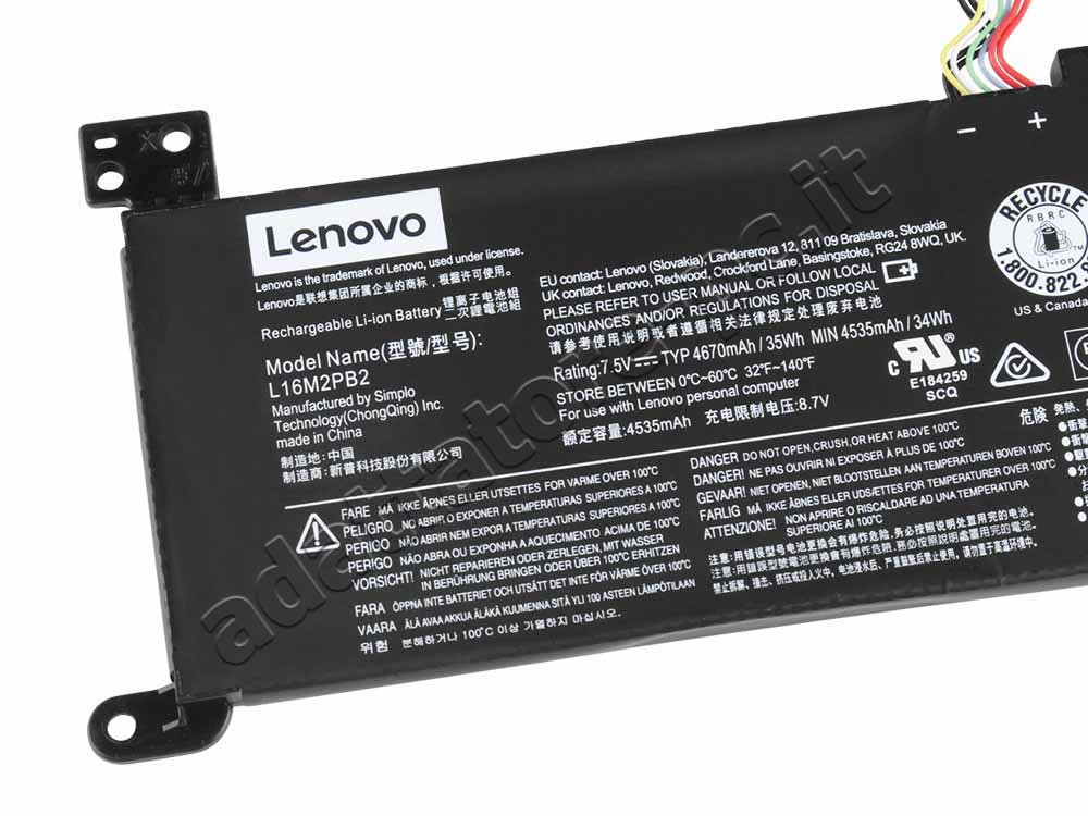 Originale 4610mAh 35Wh 2-Cell Lenovo Ideapad 3 15IIL05 81WE Batteria