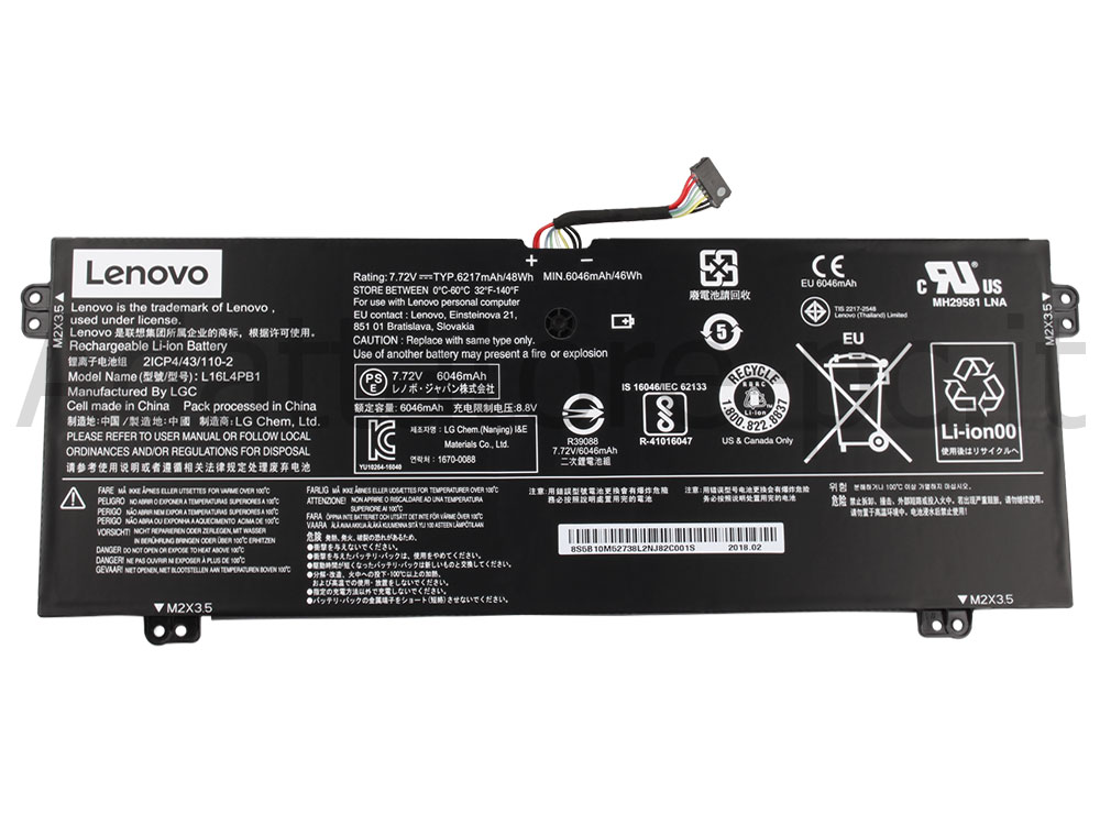 Originale Lenovo 5B10M52740 Batteria 48Wh 6268mAh