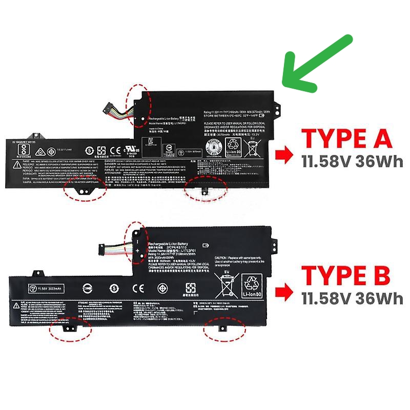 Originale Lenovo 5B10N87359 Batteria 36Wh 3070mAh