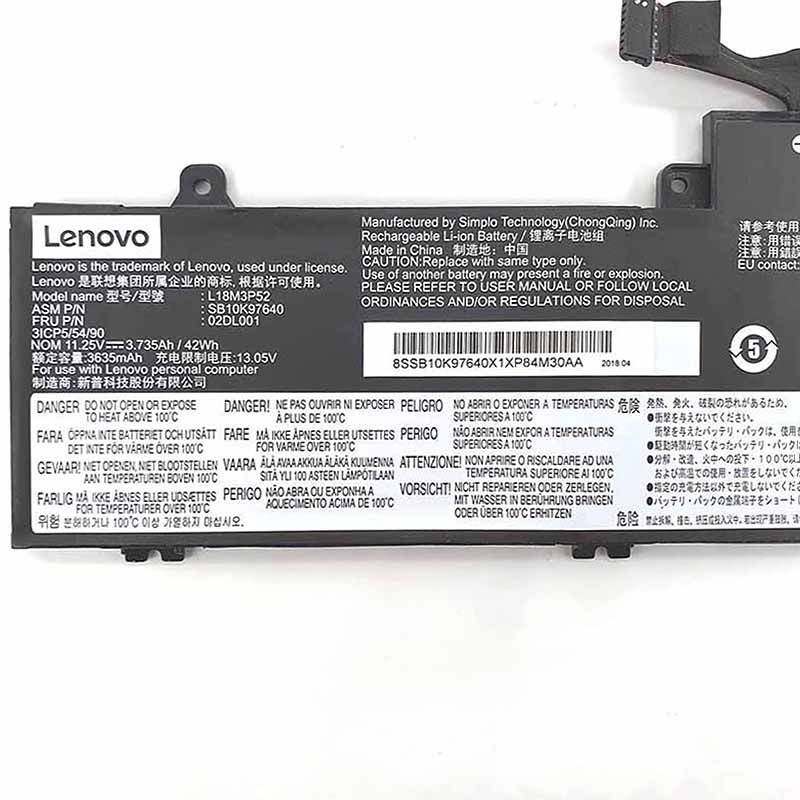 3735mAh 42Wh 3-Cell Lenovo ThinkPad E490s 20NG000PUS Batteria