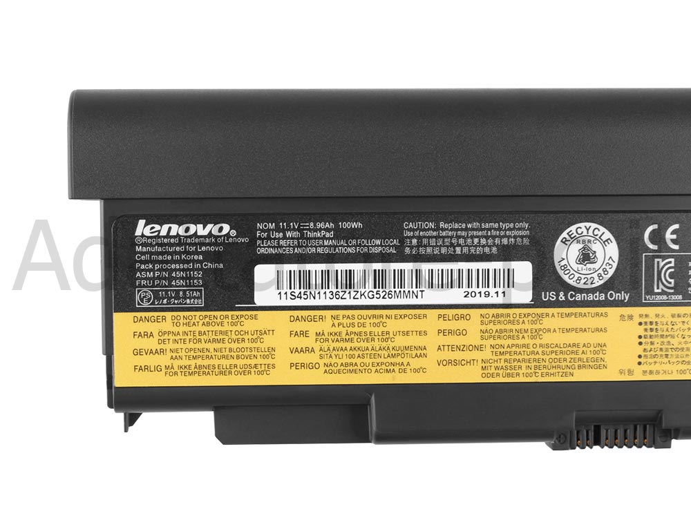 Batteria Lenovo 45N1158 100Whr