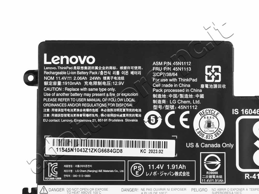 Batteria Lenovo 00HW031 24Whr