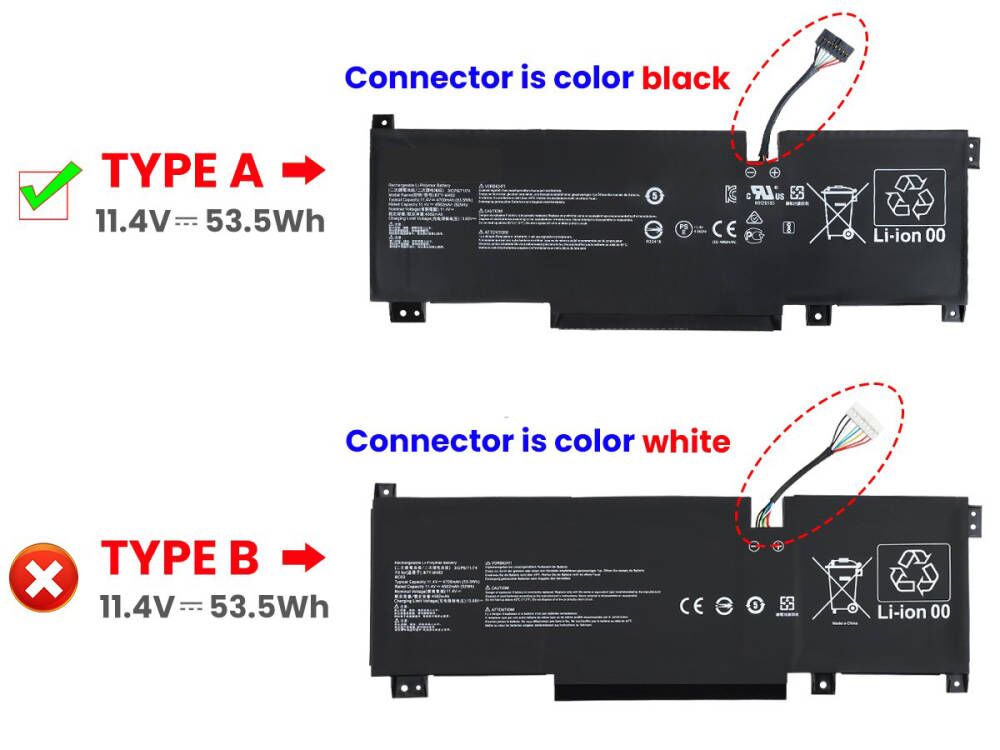 MSI Katana 15 B13VFK-1408ES Batteria 4700mAh 53.5Wh