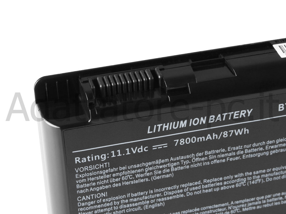 87Wh 7800mah 9-Cell Schenker XMG P512 Pro Batteria