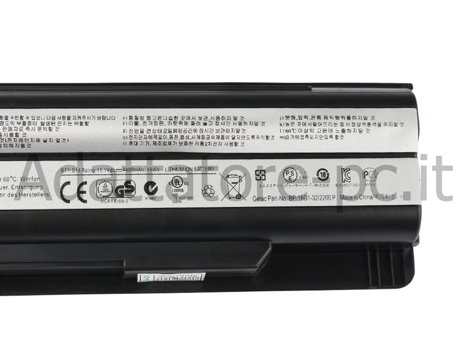 Originale 4400mAh 6 Cell Batteria MSI GE60 2OE-011