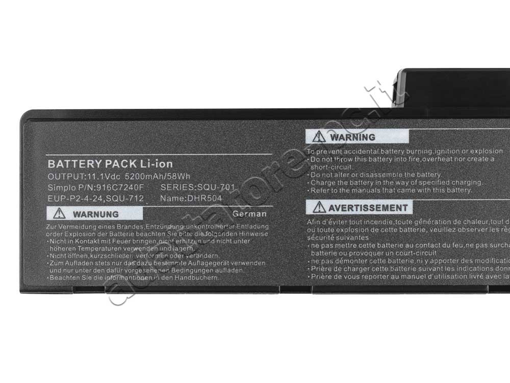 Packard Bell Ares GM Batteria 5200mAh 6Cell