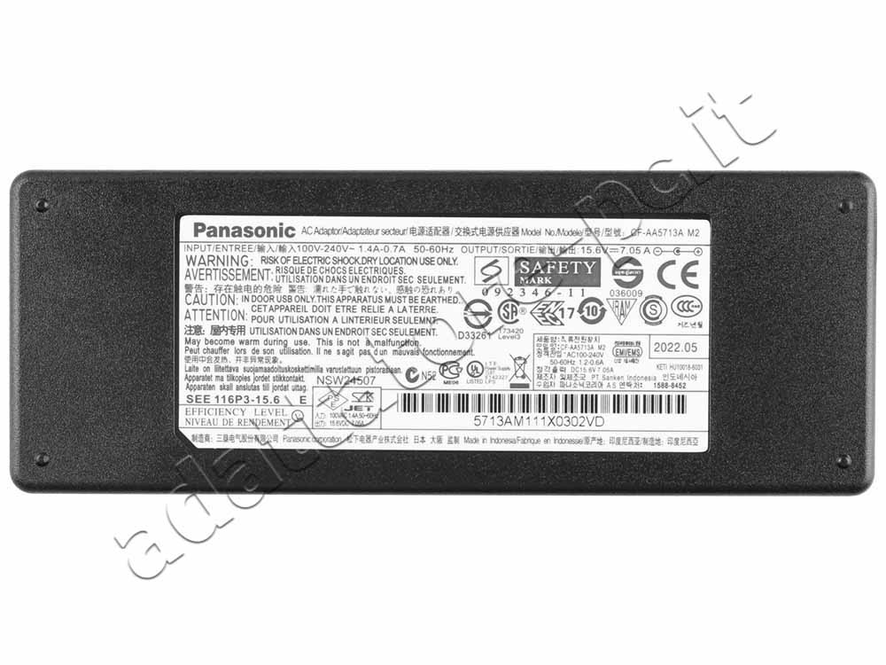 Alimentatore Adattatore Panasonic CF-AA5713AM1 CF-AA5713AM 110W