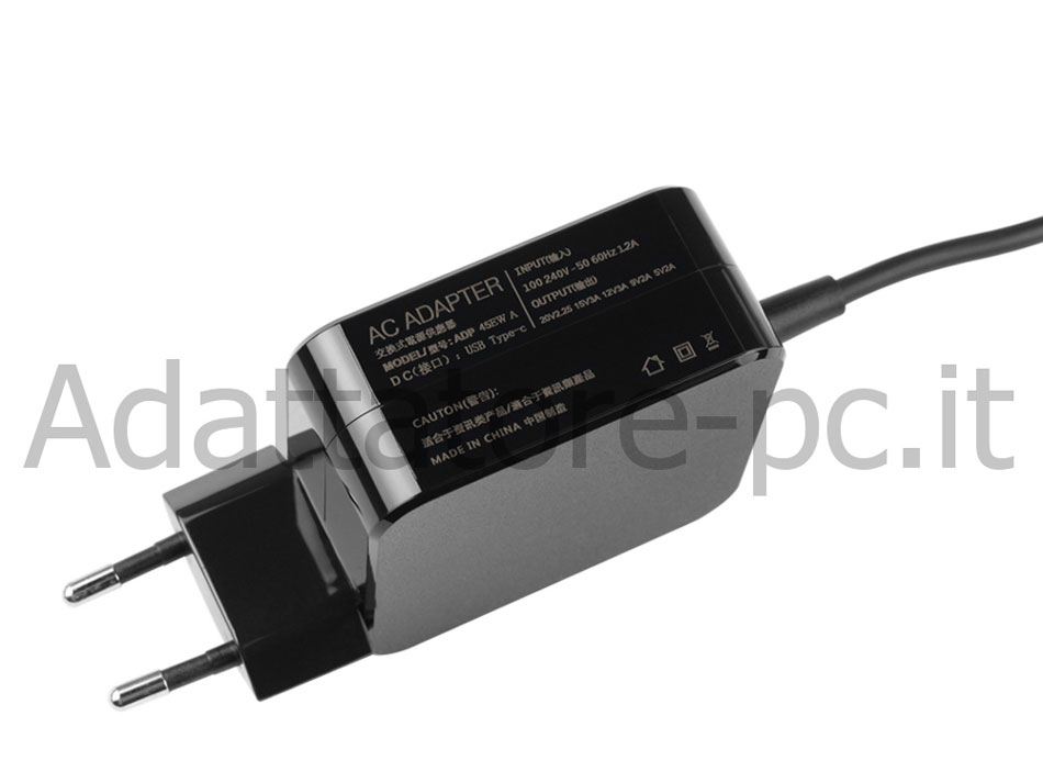 45W USB-C Toshiba Portege X20W-E-BTO X20W-D76F1M Adattatore