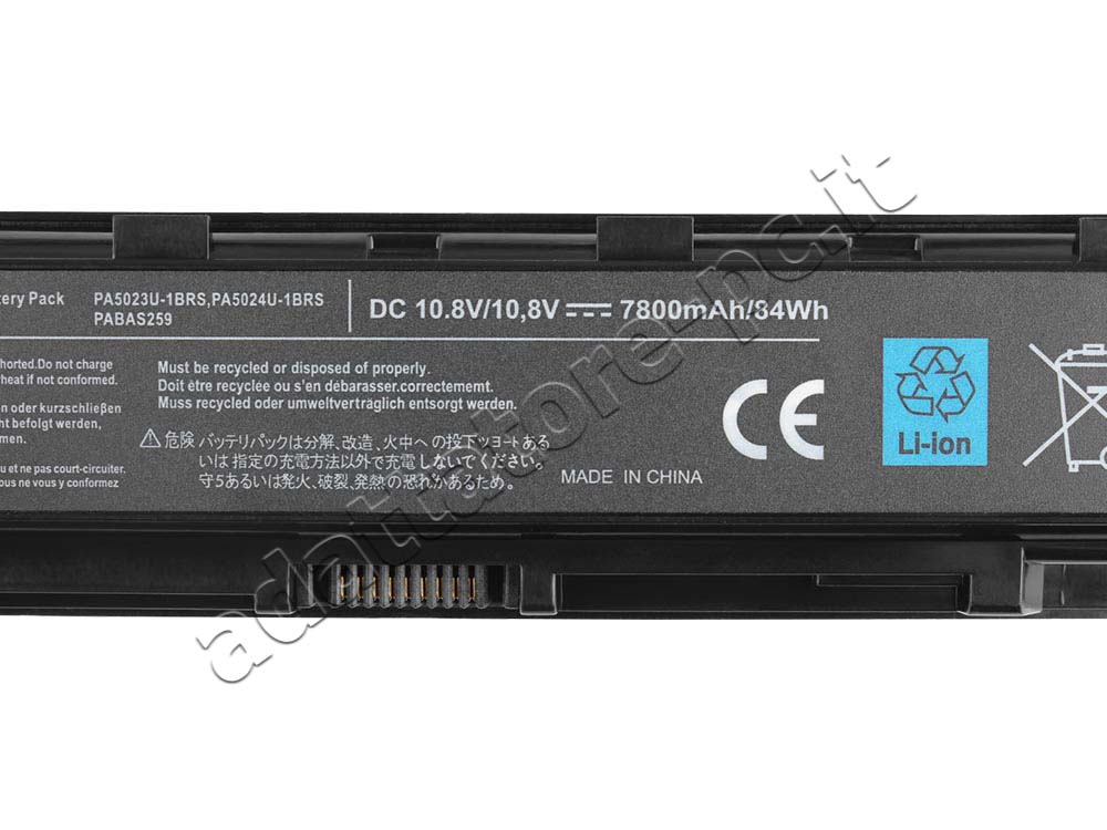 7800mAh 9Cell Toshiba Satellite C50-A I0013 Batteria